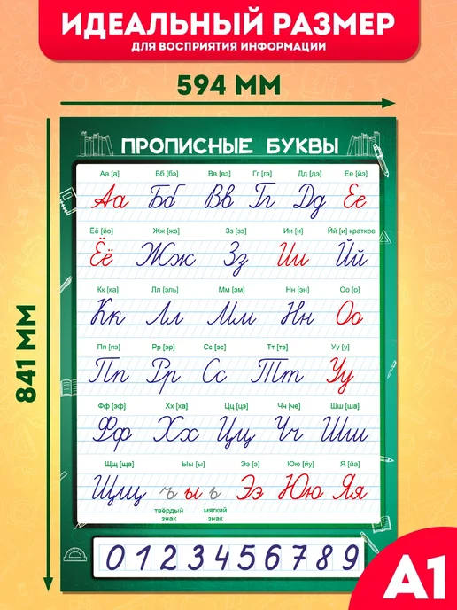 AniBox Плакат А1 Прописные буквы Алфавит, синий, фото 3