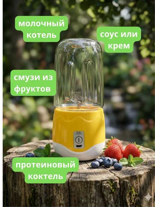 Ранви портативный блендер для смузи, желтый, фото 2