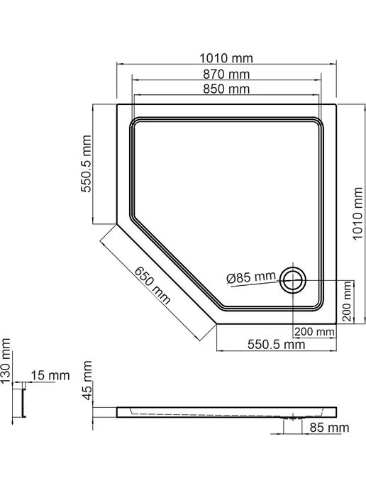 WasserKRAFT Поддон для душа Isen 26T38 100x100 см, 100x100 см, фото 2