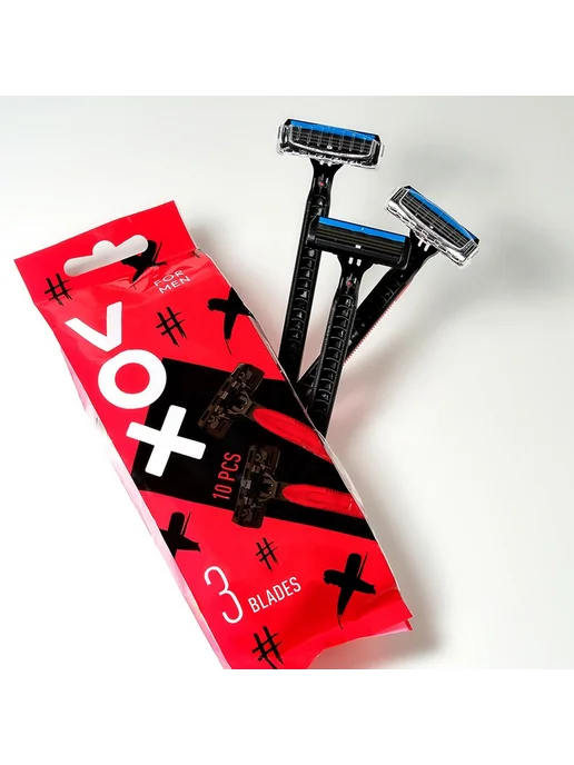 VOX Станок для бритья одноразовый FOR MEN 3 лезвия 10 шт, 10 шт, фото 2