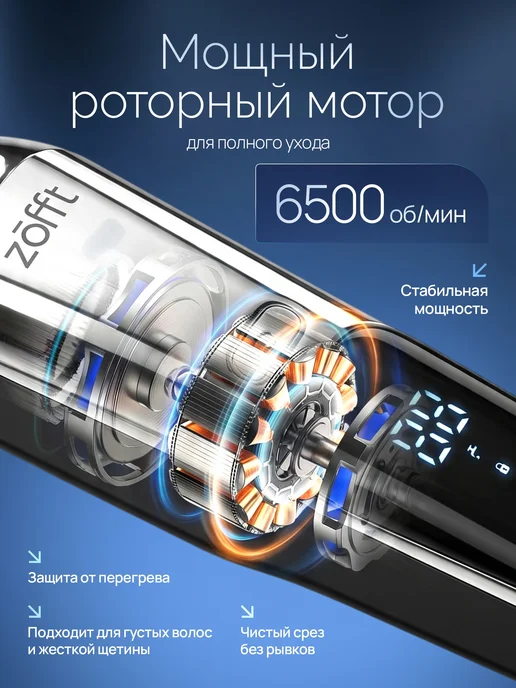 Zofft Профессиональный мультитриммер для бороды и тела 12 в 1, черный, фото 4