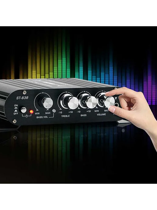 HiFi усилитель ST-838 2.1 канала, мощность 80Вт*2, черный, 80 Вт, фото 5