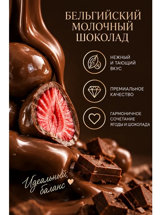 PaNi Love Сублимированная клубника в бельгийском молочном шоколаде, вариант, фото 3