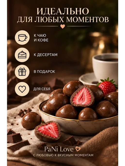 PaNi Love Сублимированная клубника в бельгийском молочном шоколаде, вариант, фото 4