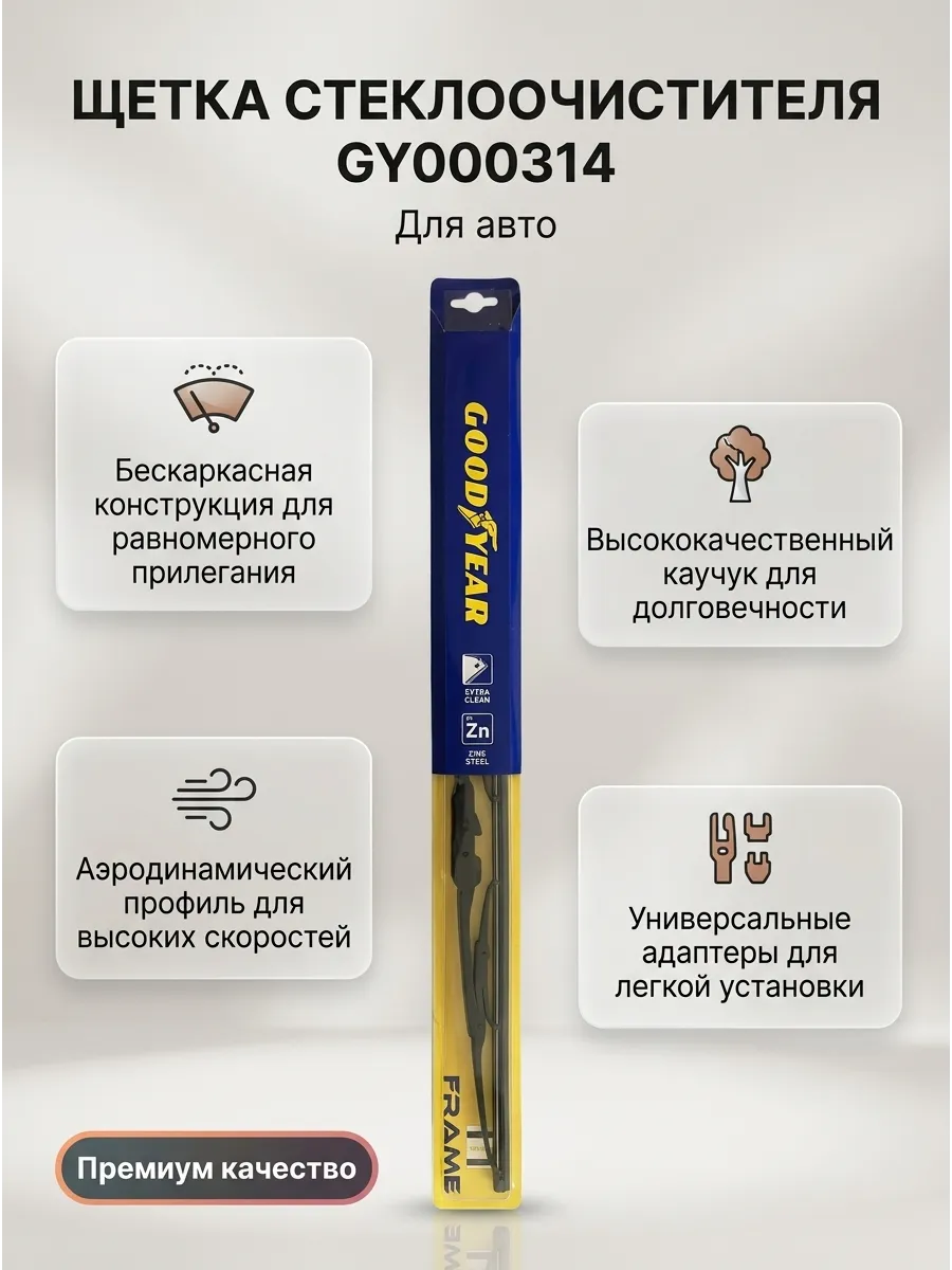 Щётка стеклоочистителя (14/360мм) Goodyear Frameless (25шт)