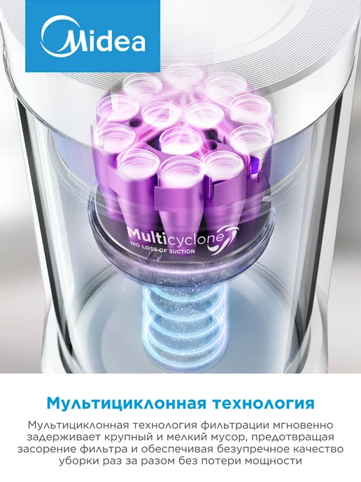 Midea Робот-пылесос S20+ EVO, сухая и влажная уборка, самоочистка, белый, фото 8
