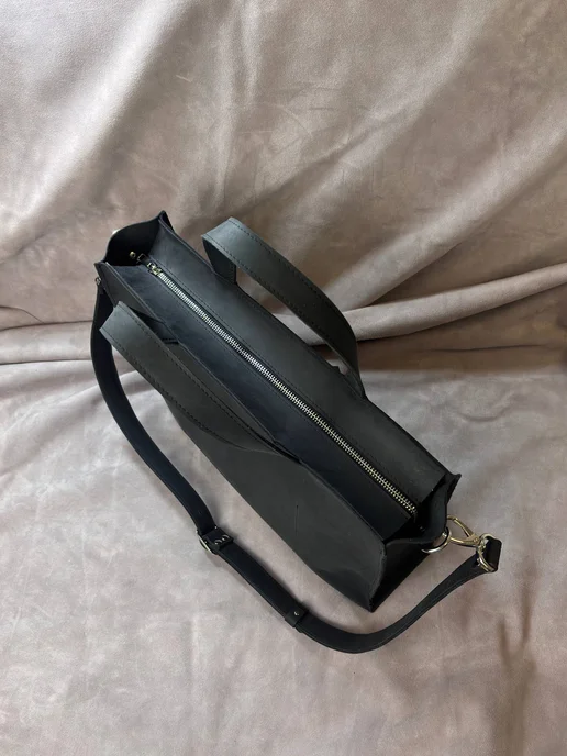 Shapely bags Портфель кожаный для документов А4, черный, фото 5