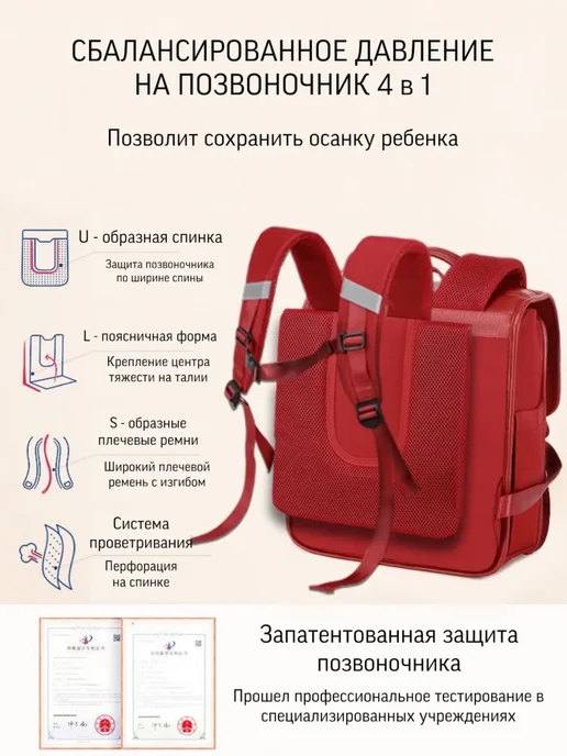 DAIDEM Портфель рюкзак школьный, розовый, фото 6