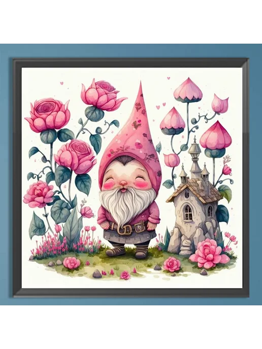 5D алмазная мозаика гном, 35х35 см, для декора, хобби, 35x35 см