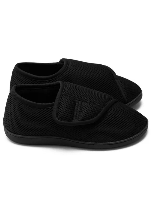 Муж жен диабет. кроссы на липучке, противоскользящие для пож, черный, фото 3