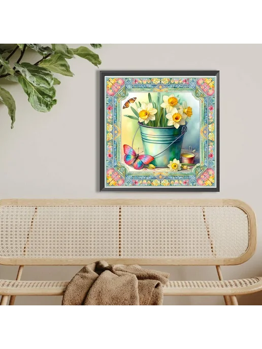 5D DIY полная алмазная роспись, бабочка, 40x40см, 40x40 см, фото 2