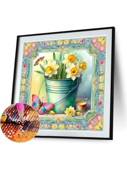 5D DIY полная алмазная роспись, бабочка, 40x40см, 40x40 см, фото 3