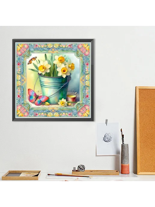 5D DIY полная алмазная роспись, бабочка, 40x40см, 40x40 см, фото 4