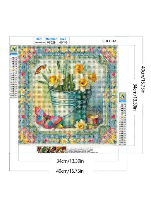 5D DIY полная алмазная роспись, бабочка, 40x40см, 40x40 см, фото 5