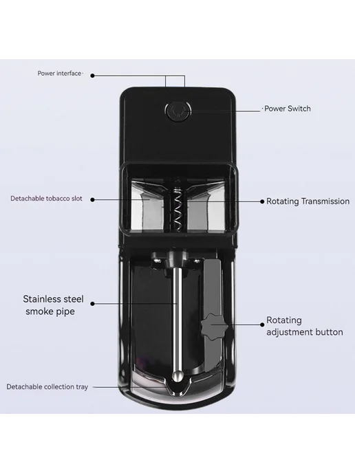 Машинка автомат. для табака 6.5 8мм, черная, для сигарет, черный, фото 8