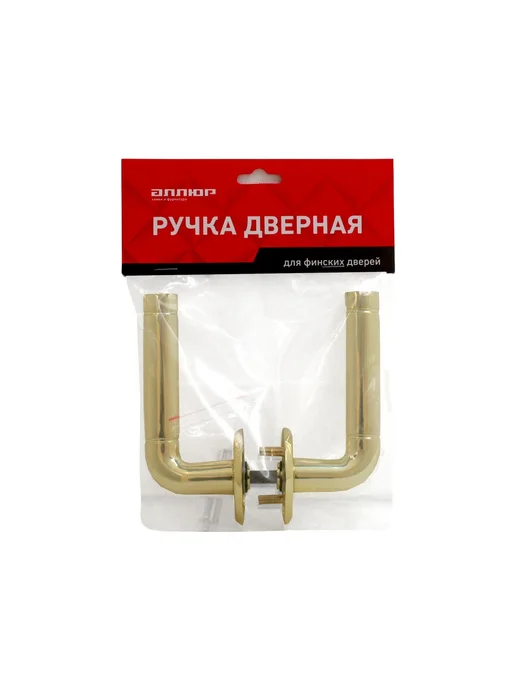 АЛЛЮР Комплект ручек 16 028 PB золото для финских дверей, золотой, фото 3