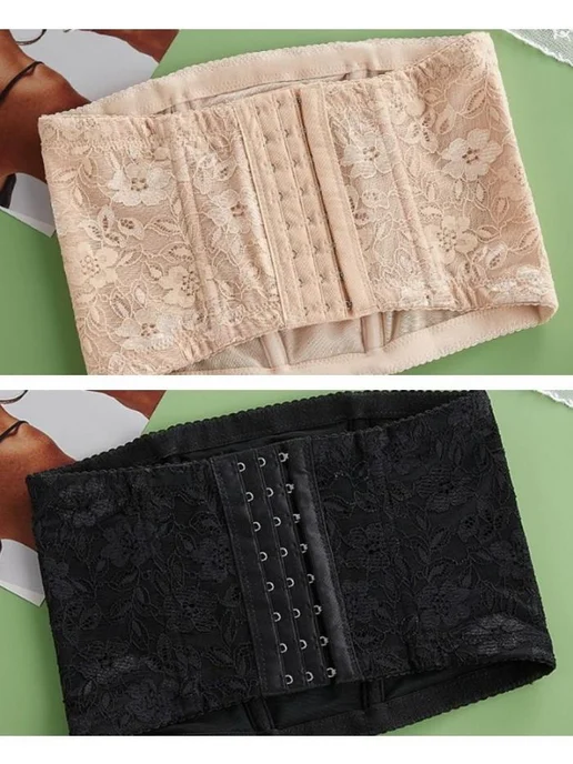 Корсет для живота Nude XL, спортивный бандаж, кружевной корс…, бежевый, фото 3