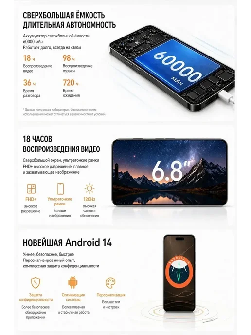 Смартфон Pro Max 600 Pro 16/1024 ГБ, белый, фото 8