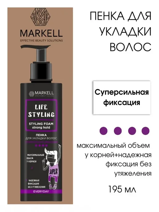 MARKELL Пенка для укладки волос Life Styling суперсильная, вариант