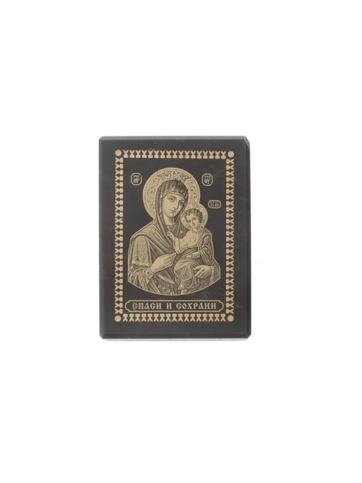 "Уральский сувенир" Икона в машину "Дева Мария" обсидиан 2,5х3,5 см, 2.5x3.5 см, фото 2