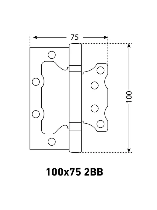 АЛЛЮР Петля накладная без врезки 100х75 2BB BL 2,5мм, 100x75, фото 3