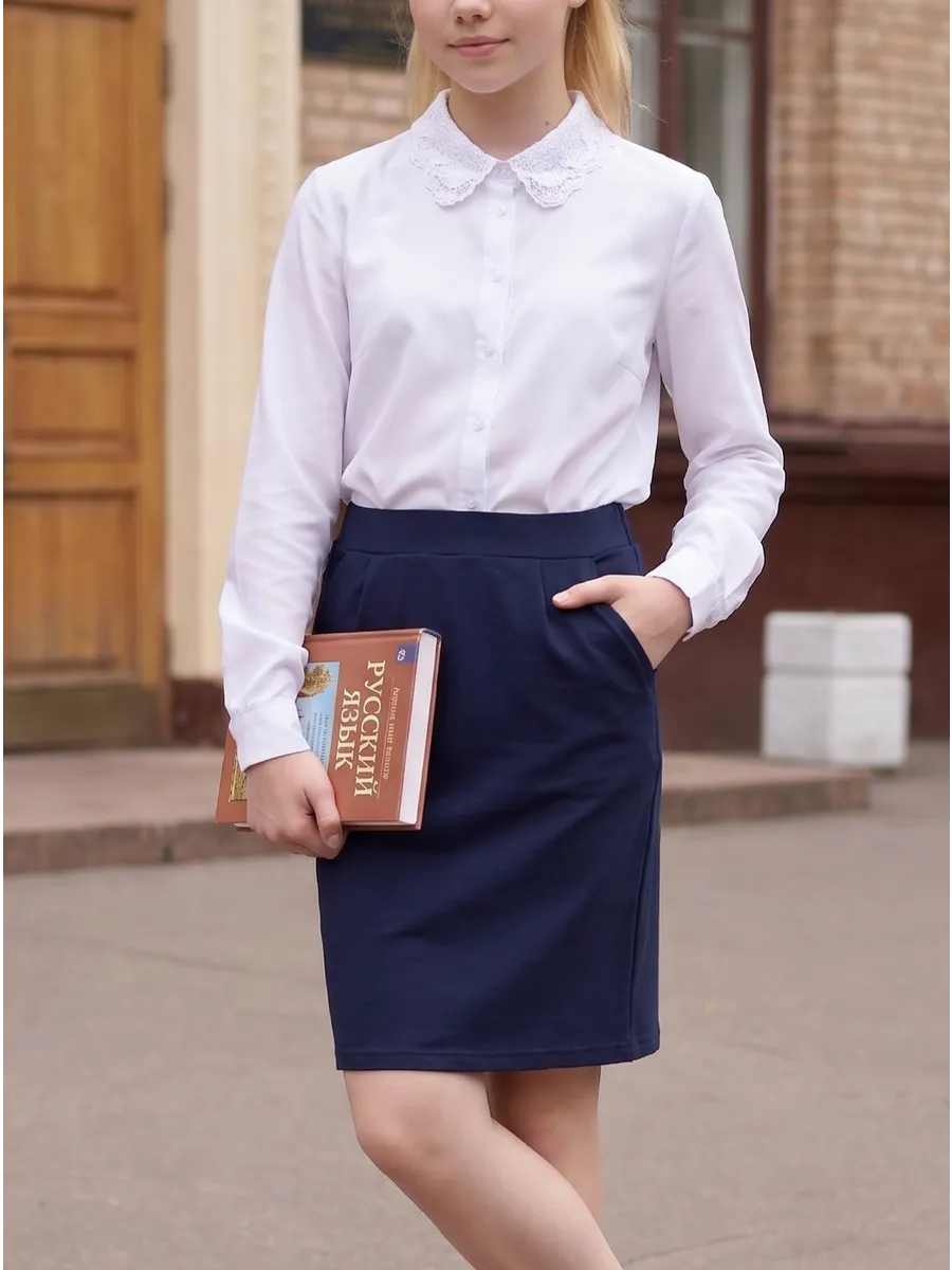 Юбка карандаш школьная на резинке футер