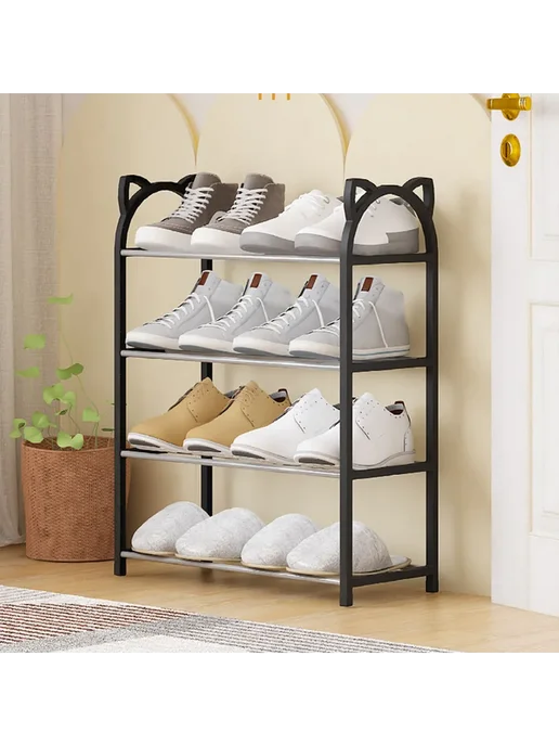 Обувница из нержавеющей стали, 47х18.5х55.4 см чёрный, 47x18.5x55.4 см, фото 6