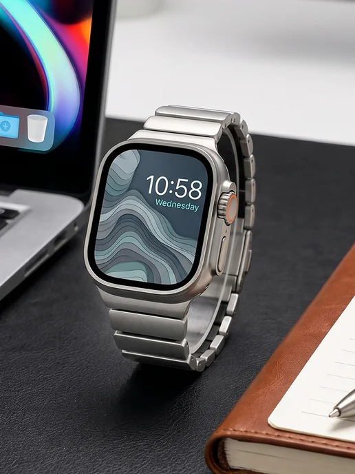 Титановый ремешок для Apple Watch Ultra 4 49 мм 44 45 46 мм, титан, фото 2