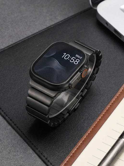 Титановый ремешок для Apple Watch Ultra 4 49 мм 44 45 46 мм, титан, фото 2