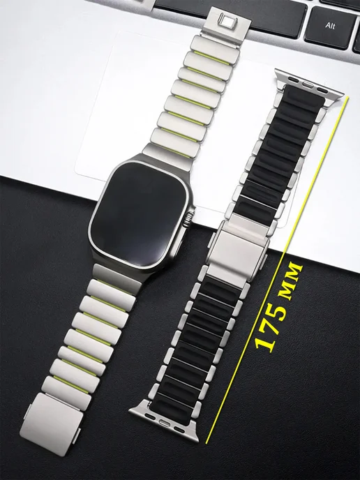 Титановый ремешок для Apple Watch Ultra 4 49 мм 44 45 46 мм, титан, фото 7