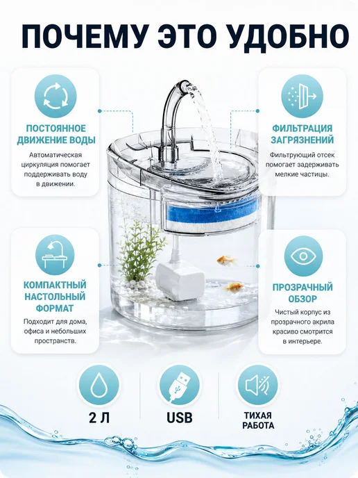 Аквариум мини с фильтром и аэрацией для начинающих, белый, фото 3
