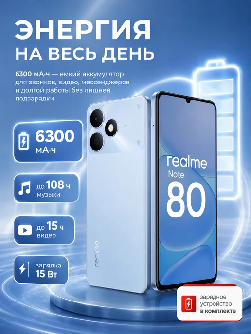 Realme Смартфон Note 80 4 64 Гб Ростест, 64 ГБ, фото 3