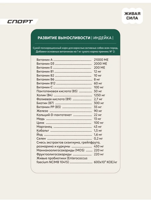Сухой корм Живая сила Рац.Корм для собак, мелкие, индейка, 20 кг, фото 7