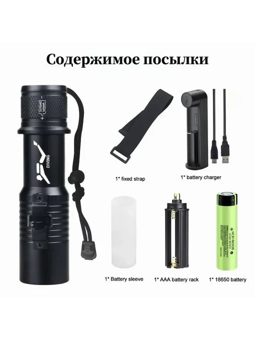joncely Подводный фонарь Черный, черный, фото 3