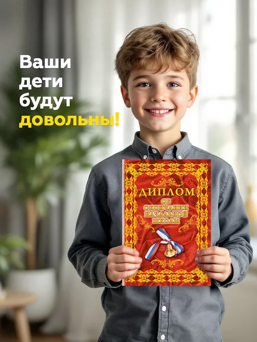 Гимназия Дипломы об окончании начальной школы, красный, фото 3