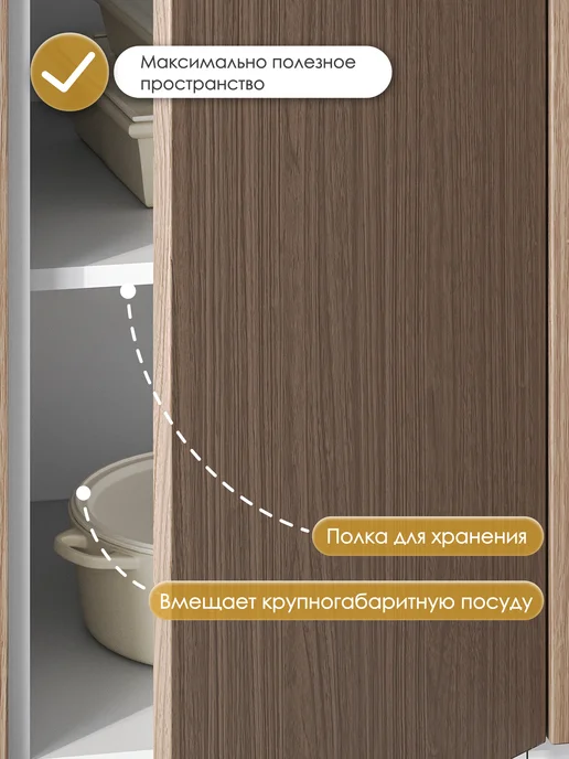 ИНТЕРЬЕР ЦЕНТРис Кухонный гарнитур София модуль напольный ШН 400 дуб элегант, коричневый, фото 2