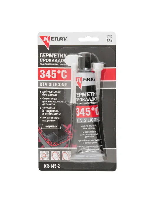 KERRY Герметик формиров прокладок Rtv Silicone черный 85 гр, 85 г
