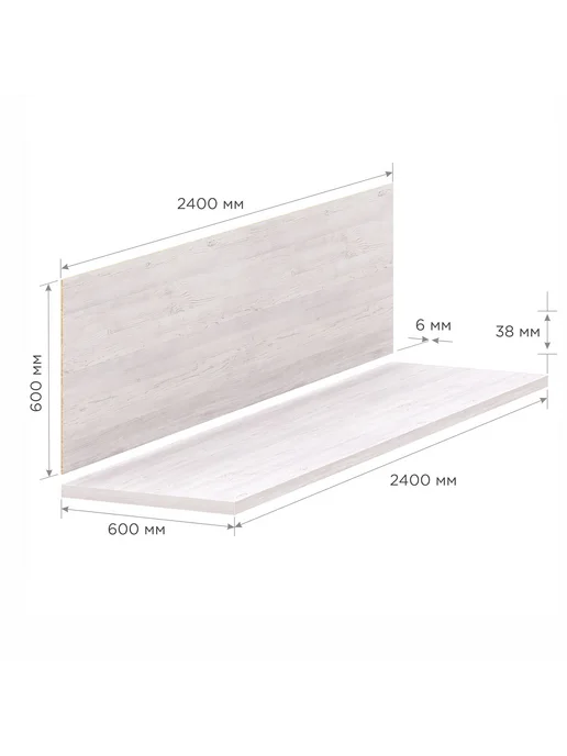 Slotex Комплект 2400х600 столешница и фартук, Фатеж, 2400x600, фото 3