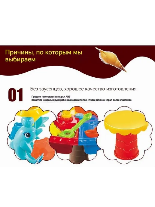 Песочница детская пластиковая 45x45x35 см, 45x45x35 см, фото 2