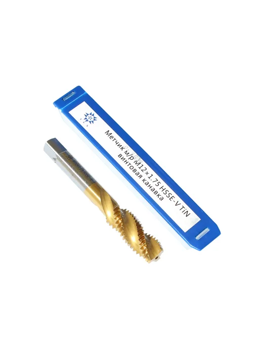TLX Метчик М12,0 (1,75) м р.HSSЕ-V (GV3) винт. канавка, TiN, 1,75 м