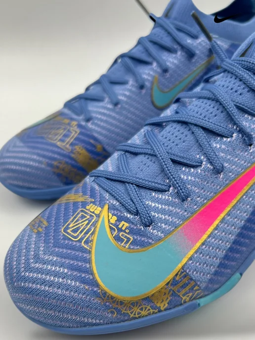 Детские футбольные сороконожки Nike Mercurial Air Zoom, синий, фото 3