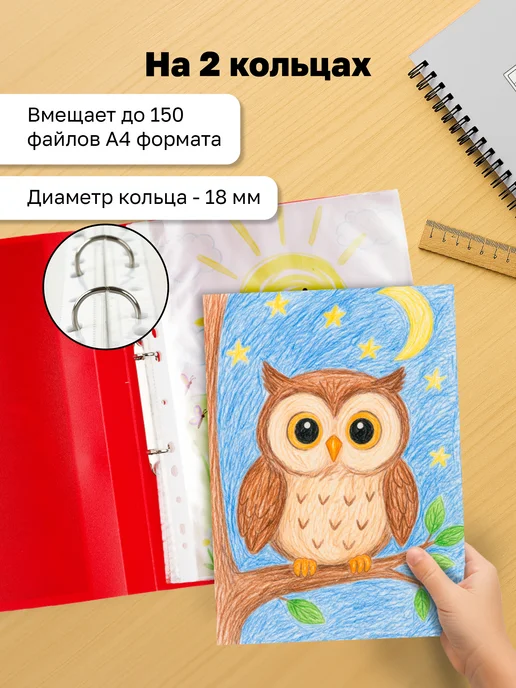 BG Портфолио школьника А4 с вкладышами, серый, фото 3
