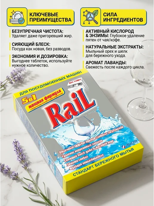 АИСТ Порошок для ПММ 5 в 1 Rail 600 г, 600 г, фото 2