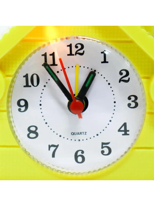 Нет бренда Настольные детские часы-будильник "Домик" с подсветкой, белый, фото 4