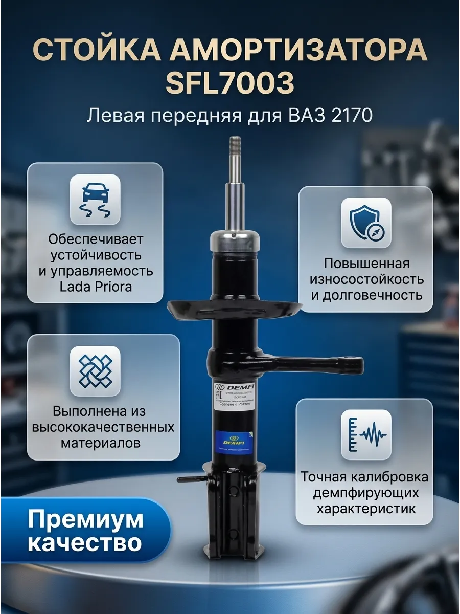 Стойка аморт лев Ваз 2170 DEMFI (оригинал) (6шт)