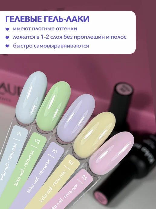 kirka nail Набор гель-лаков для ногтей, голубой, фото 4