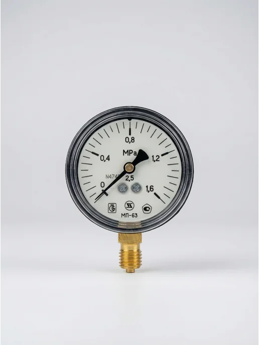 Пневмомаш Манометр МП-63 радиальный 0-16 МПа М12х1,5, 12x1.5, фото 2