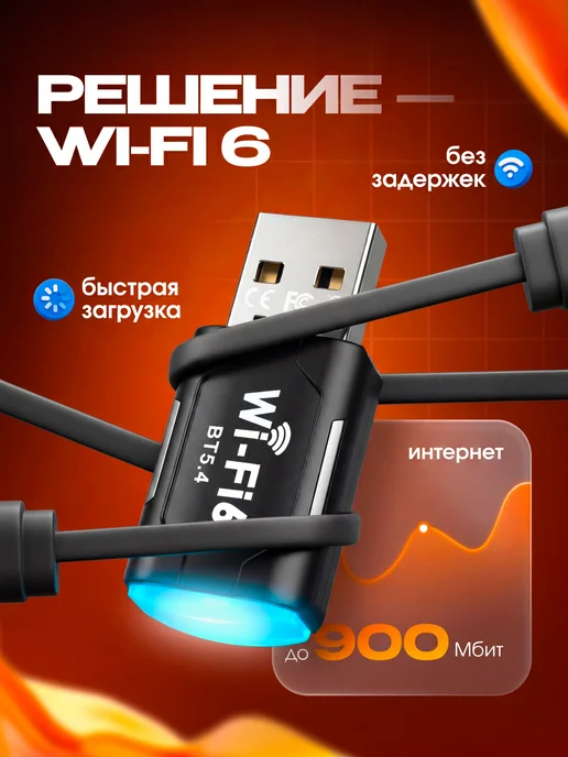 Wi-Fi адаптер для компьютера с Bluetooth 5GHz, вариант, фото 3