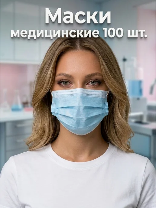 АрАгро Маски медицинские одноразовые 100 шт, 100 шт