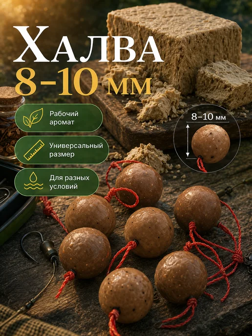 Family Joys Home Бойлы оснащенные плавающие Халва 8-10 мм, 2 шт, 2 шт, фото 4